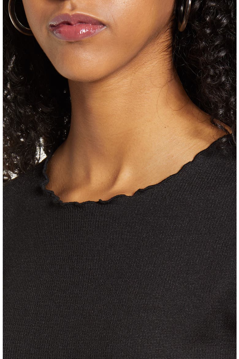 Kitty Lettuce Edge Crop Top, Alternate, color, BLACK