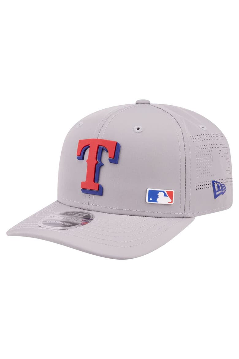 Men's New Era Gray Texas Rangers Laser Perforated 9SEVENTY Adjustable Hat, Main, color, Gray