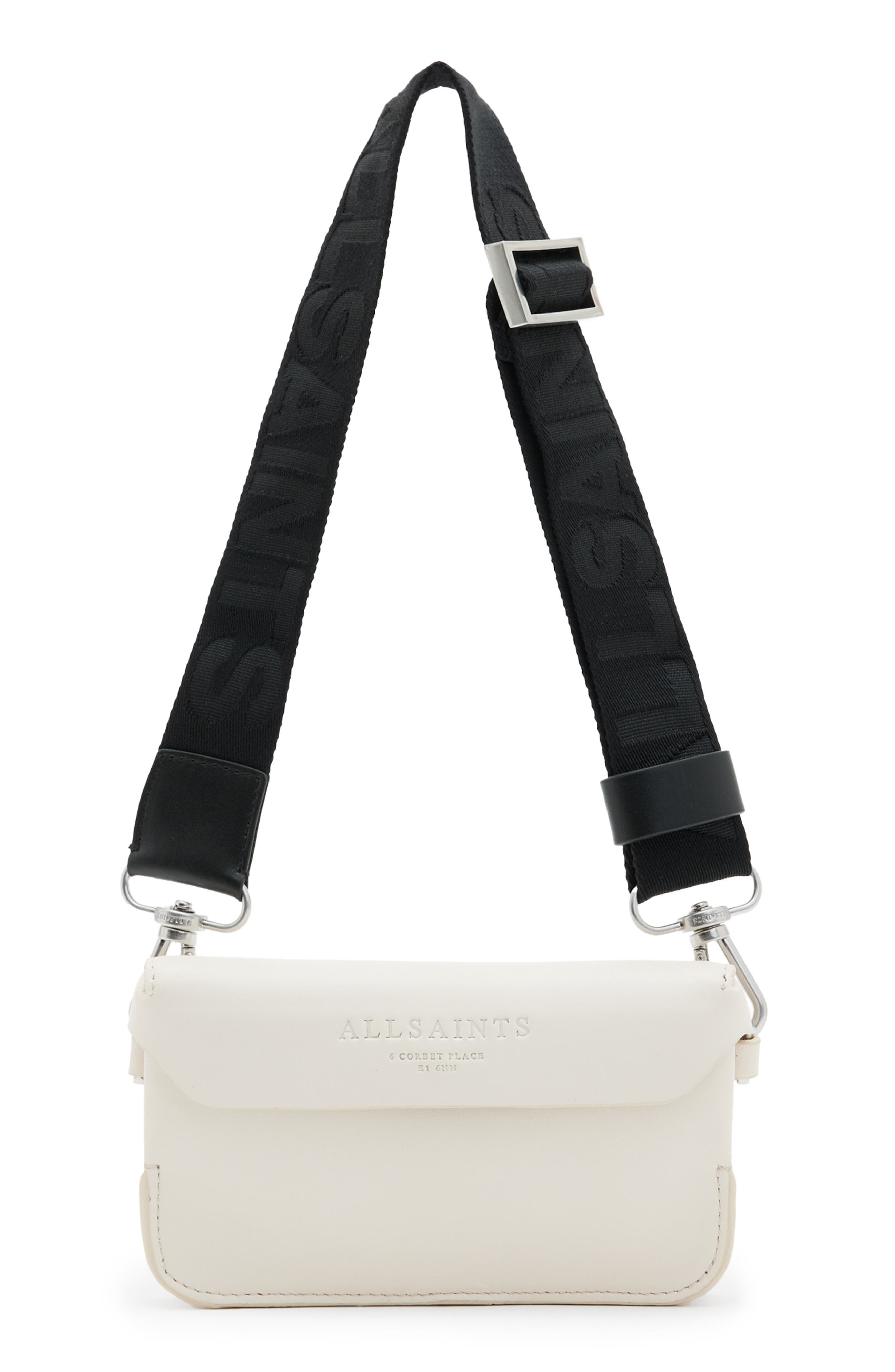AllSaints Zoe Leather Crossbody Bag, Main, color, 