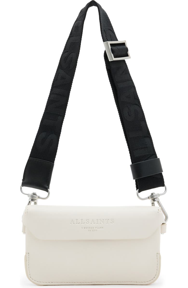 AllSaints Zoe Leather Crossbody Bag, Main, color,