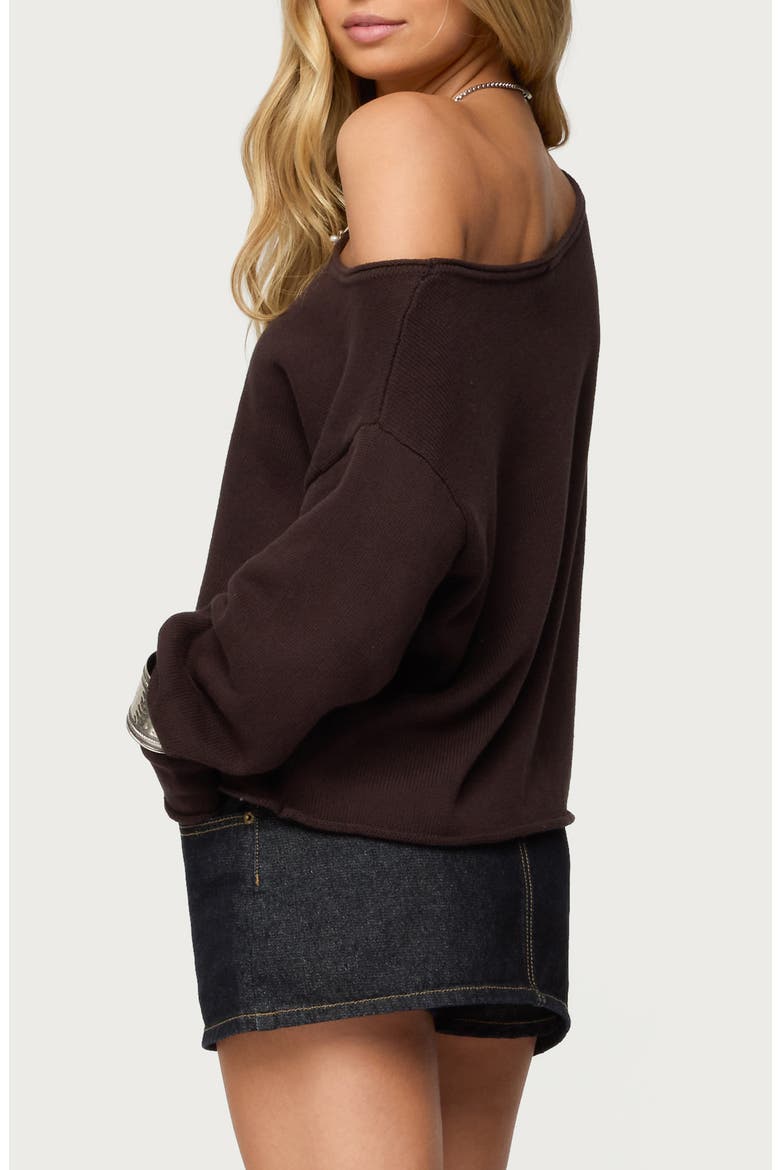 Moyra One Shoulder Knit Sweater, Alternate, color, BROWN