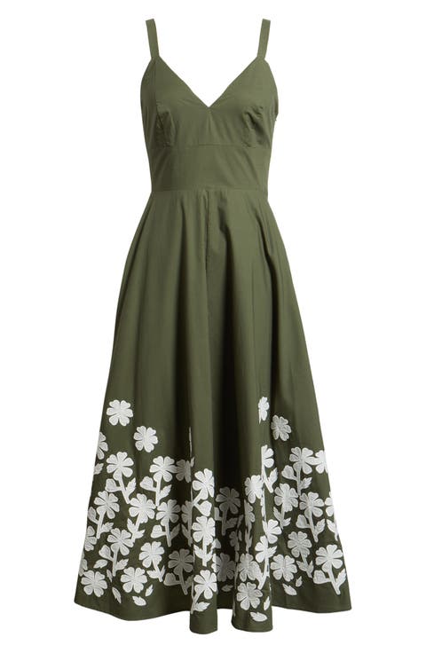 The Victoria Floral Appliqué Cotton Dress