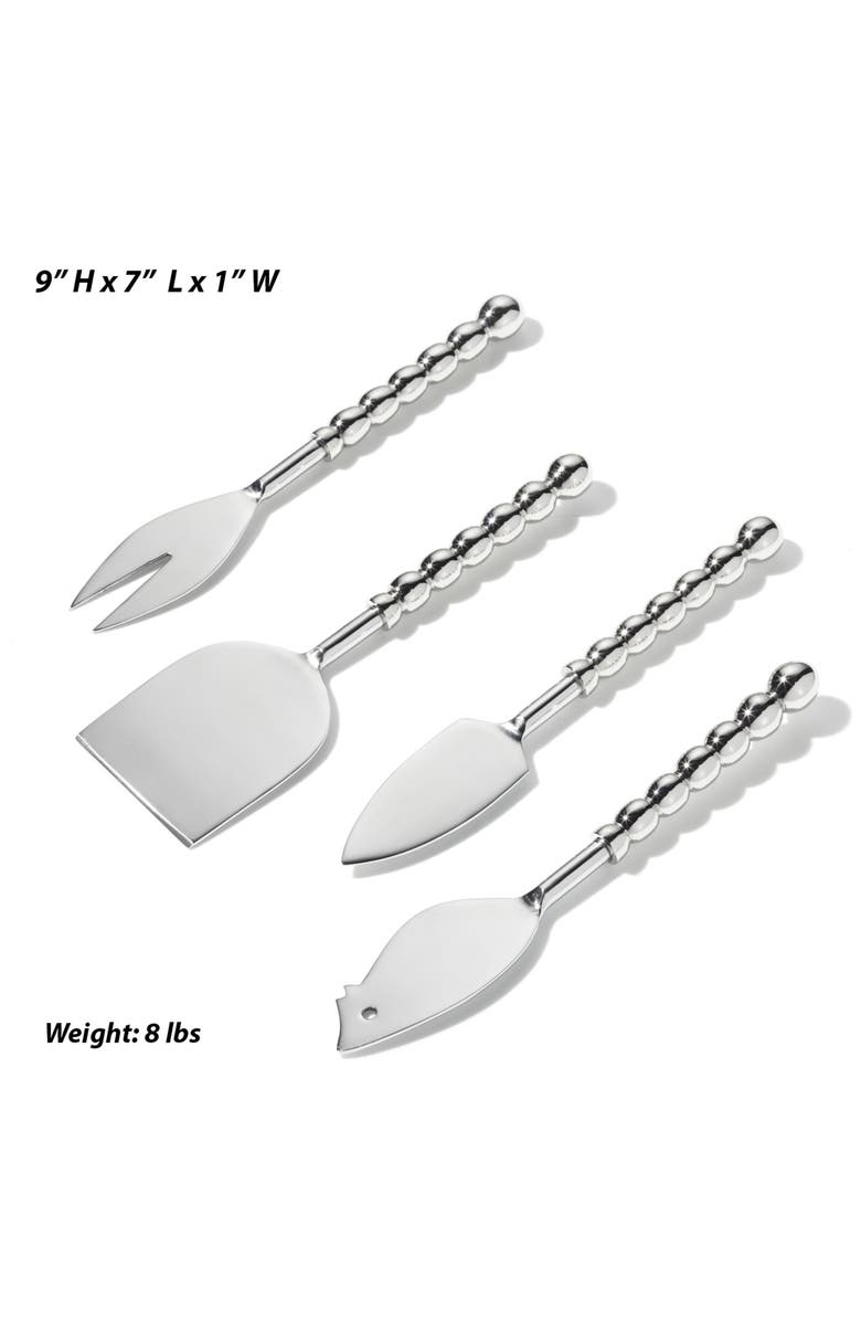 ROSELLI TRADING COMPANY 4-Piece Pearl Collection Cheese Knife Set, Alternate, color, Silver