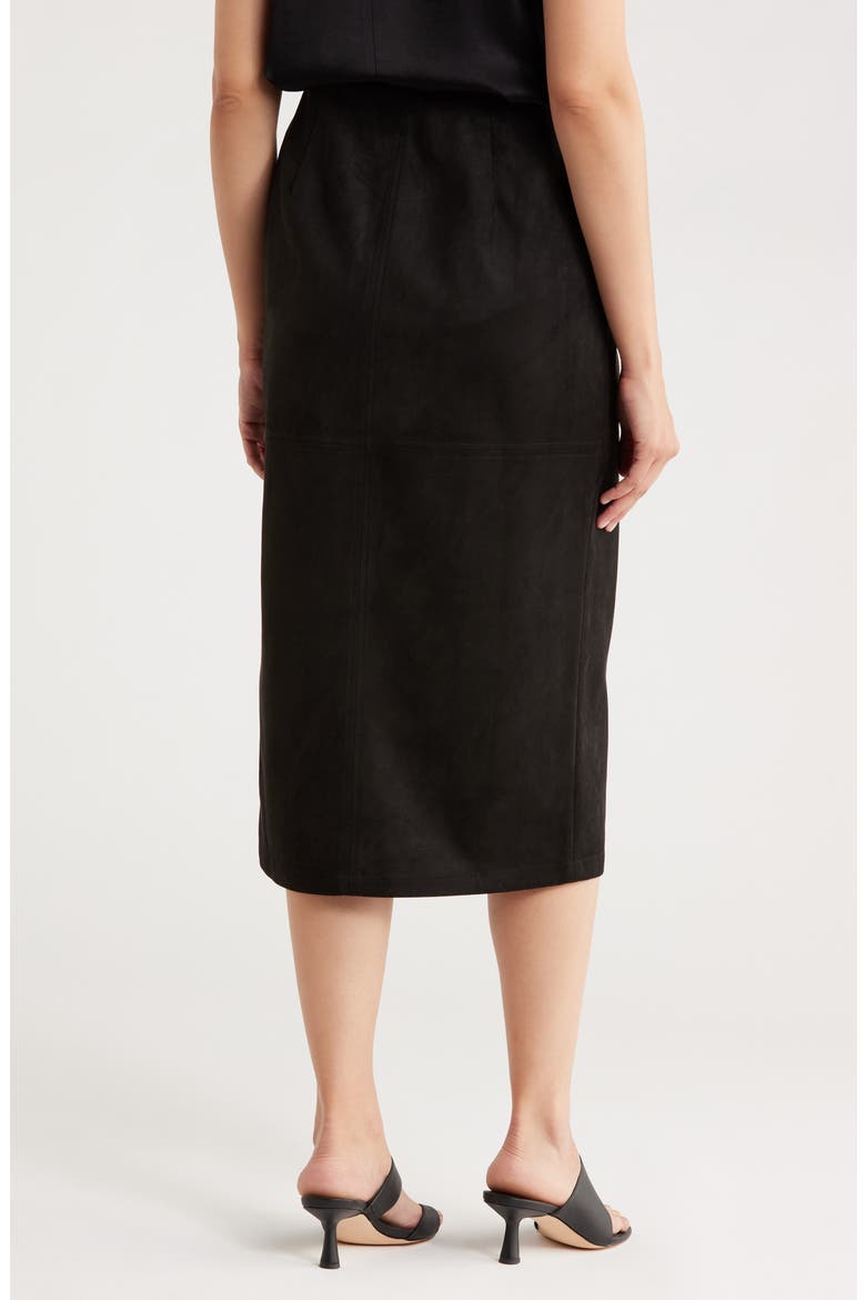 Faux Suede Pencil Skirt, Alternate, color, BLACK