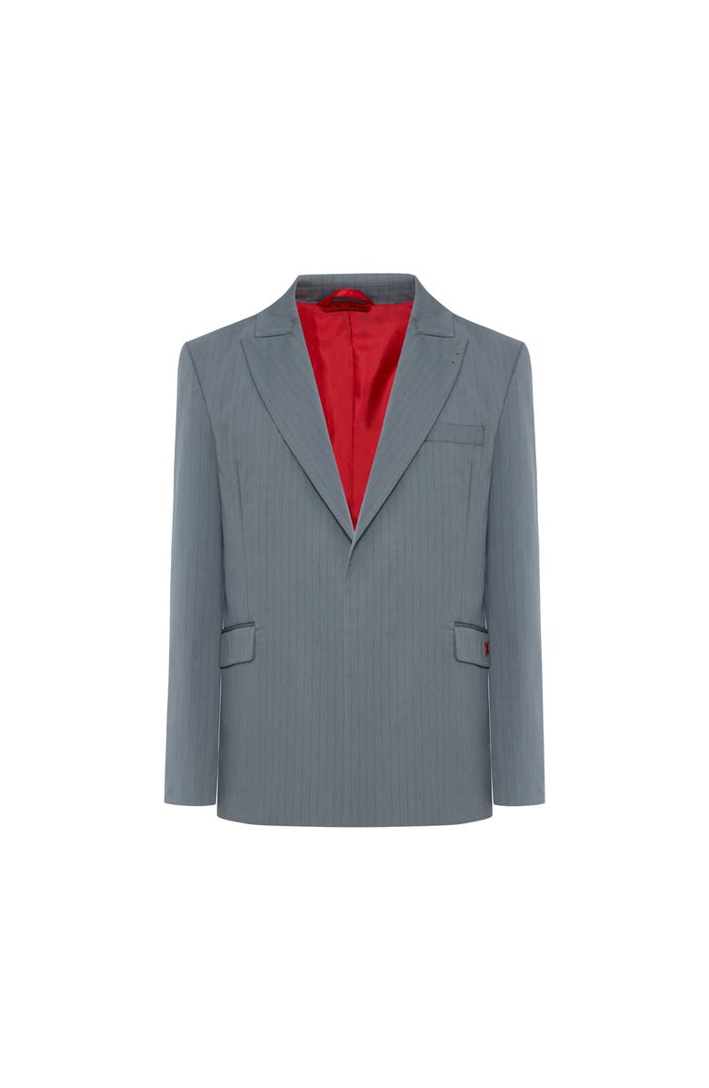 PCFG Cotton Blend Striped Woven Blazer Jacket, Main, color, Grey