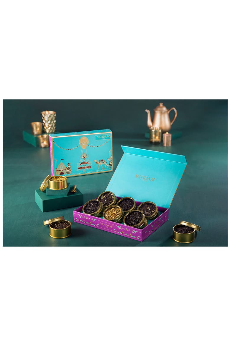 The India Tea Carnival Set of 6 Loose Leaf Teas, Alternate, color, TURQUOISE