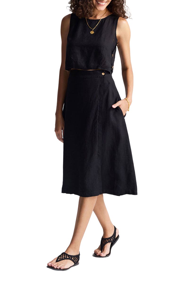 Reistor Overlap Midi Skirt, Alternate, color, Black