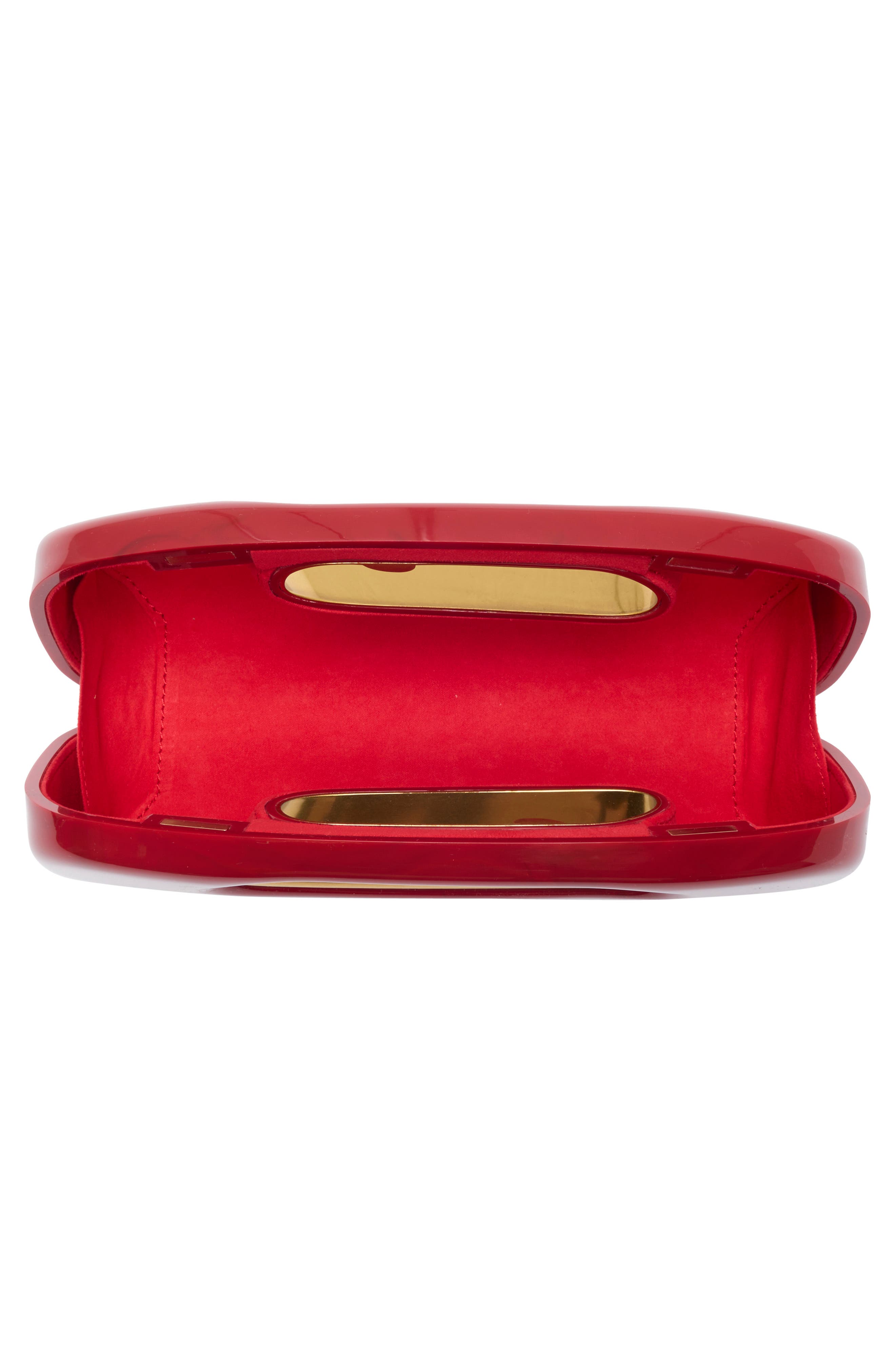 Amara Acrylic Clutch, Alternate, color, VERMILION