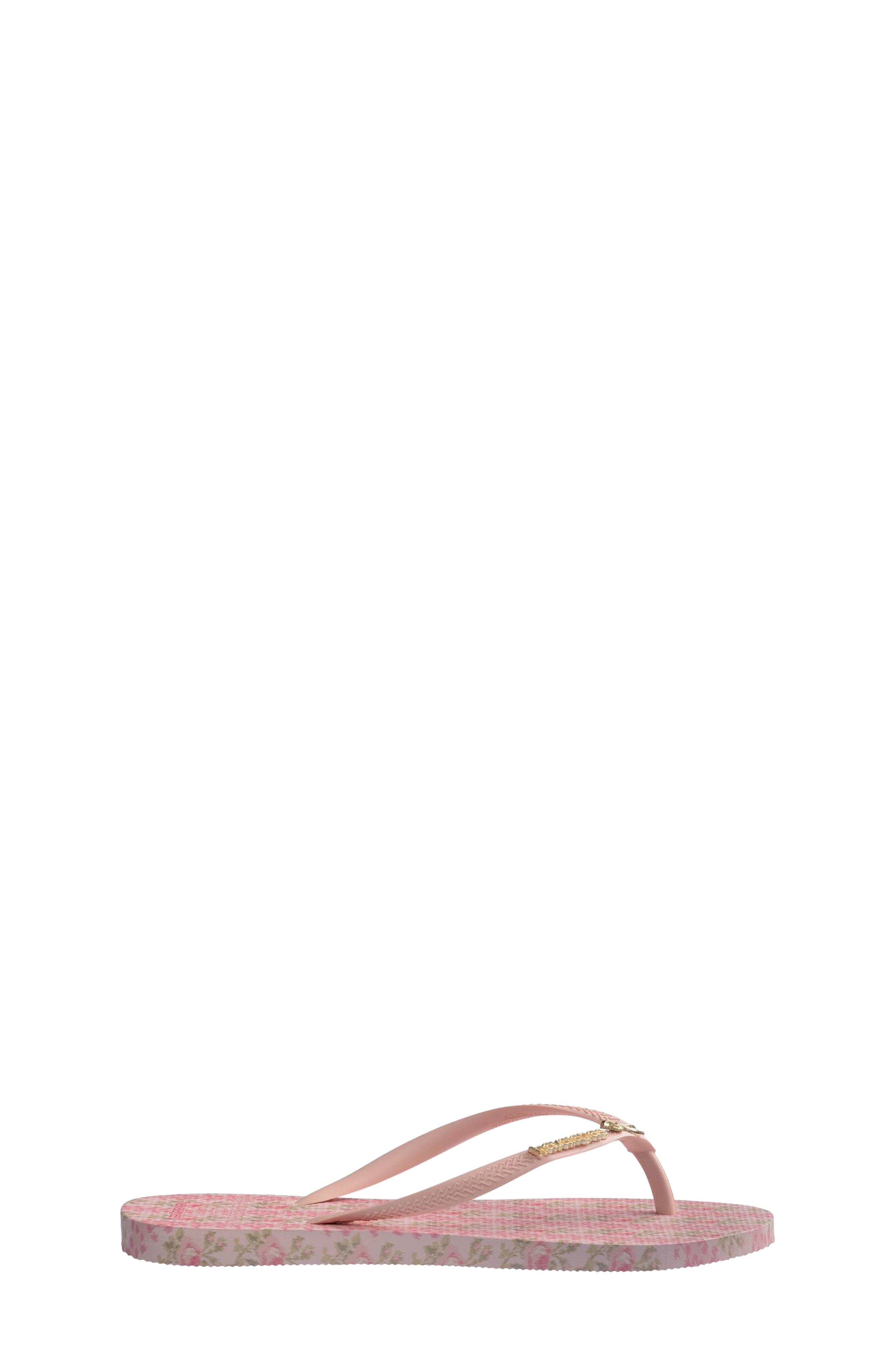 Havaianas x LoveShackFancy Kids' Slim Love Flip Flop, Alternate, color, Ballet Rose
