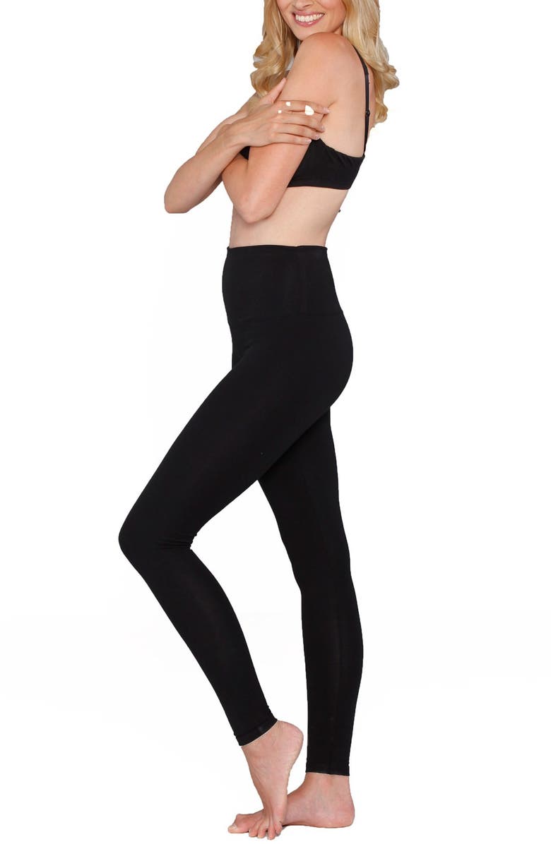 Angel Maternity Tummy Tight Postpartum Leggings, Alternate, color, Black