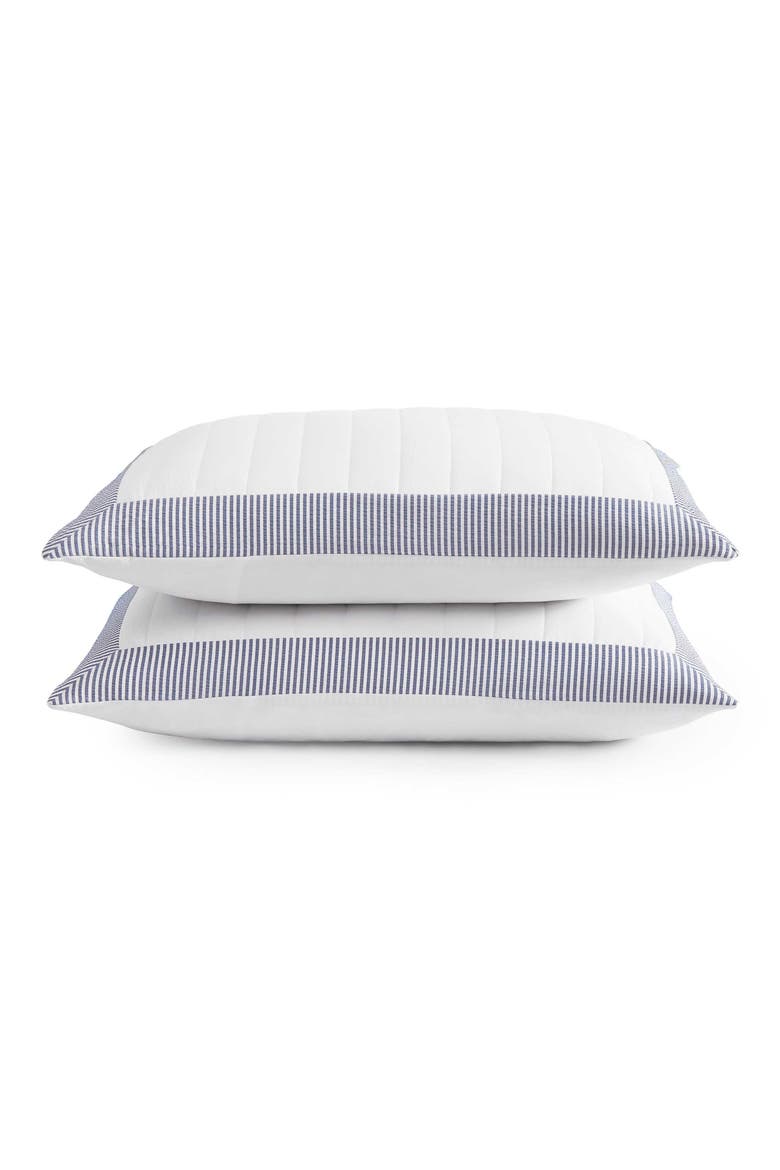 Resort Quit & Shams Set, Alternate, color, WHITE/ NAVY BLUE