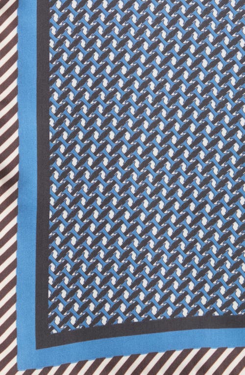 Ellian Mix Print Satin Square Scarf In Blue