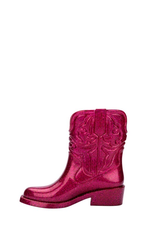 Mini Melissa Kids' Texas Western Boot In Burgundy