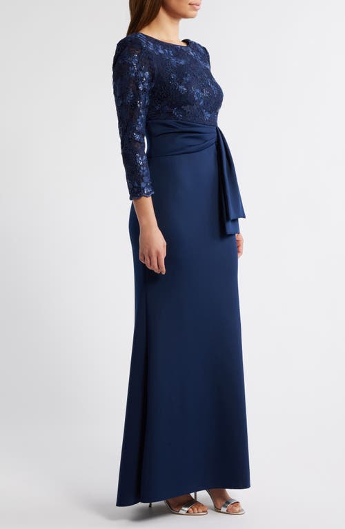 ELIZA J ELIZA J SEQUIN LACE BODICE TRUMPET GOWN
