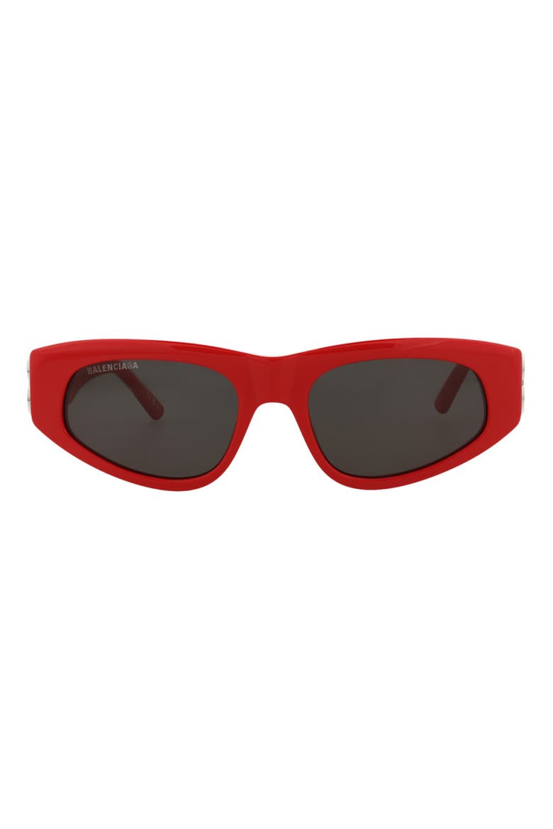 Novelty 53mm Cat Eye Sunglasses, Main, color, RED SILVER GREY