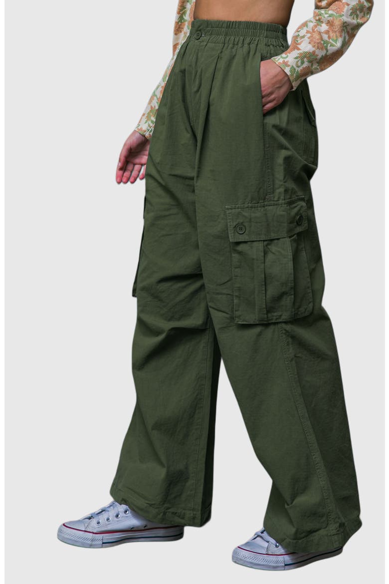 High Waist Wide Leg Cargo Pants, Alternate, color, OLIVE