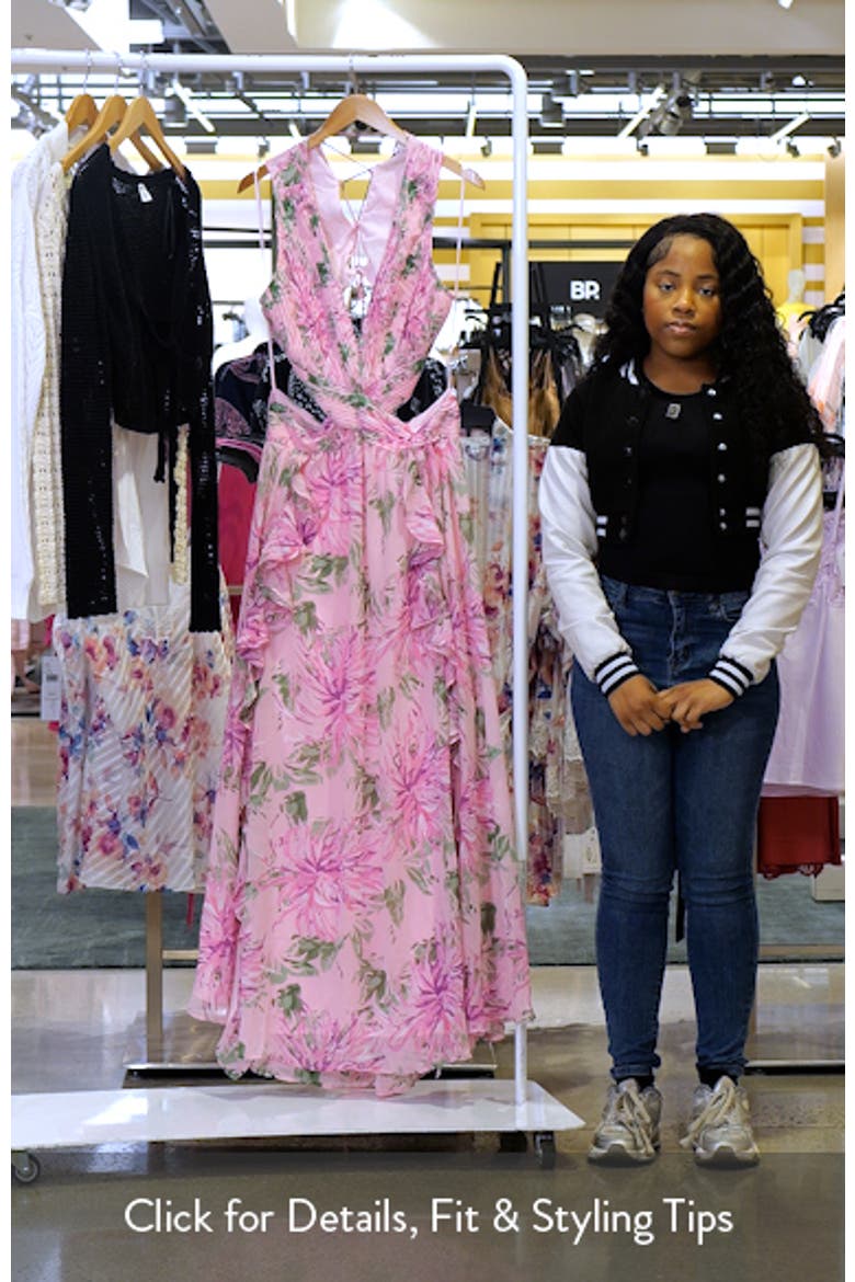 Noya Floral Pleated Cutout Maxi Dress video