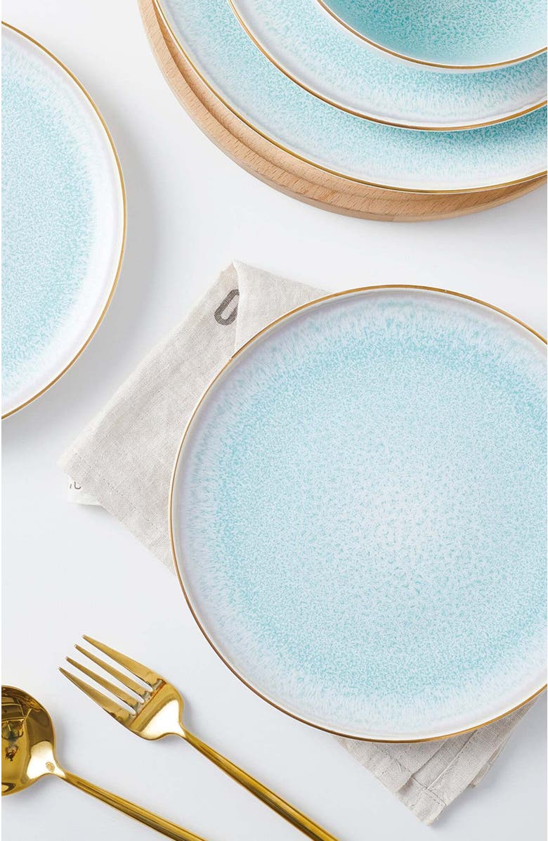 Stone Lain Josephine Porcelain 4-Piece Salad Plate Set, Alternate, color, Mint