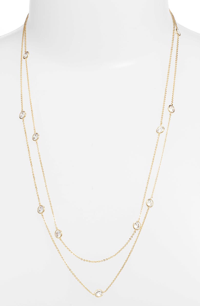 Nordstrom Bezel Stone Long Necklace, Alternate, color,