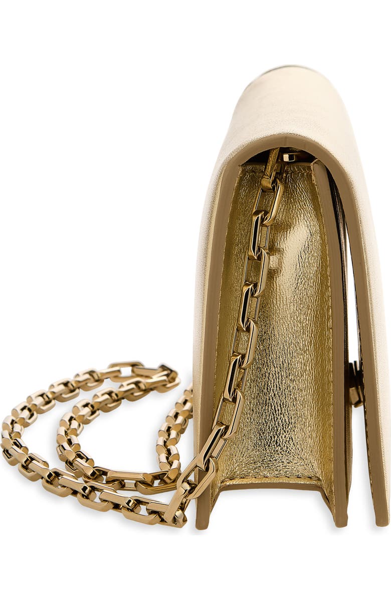 Christian Louboutin Bettina Metallic Leather Clutch, Alternate, color, Pl12 Platine/ Gold