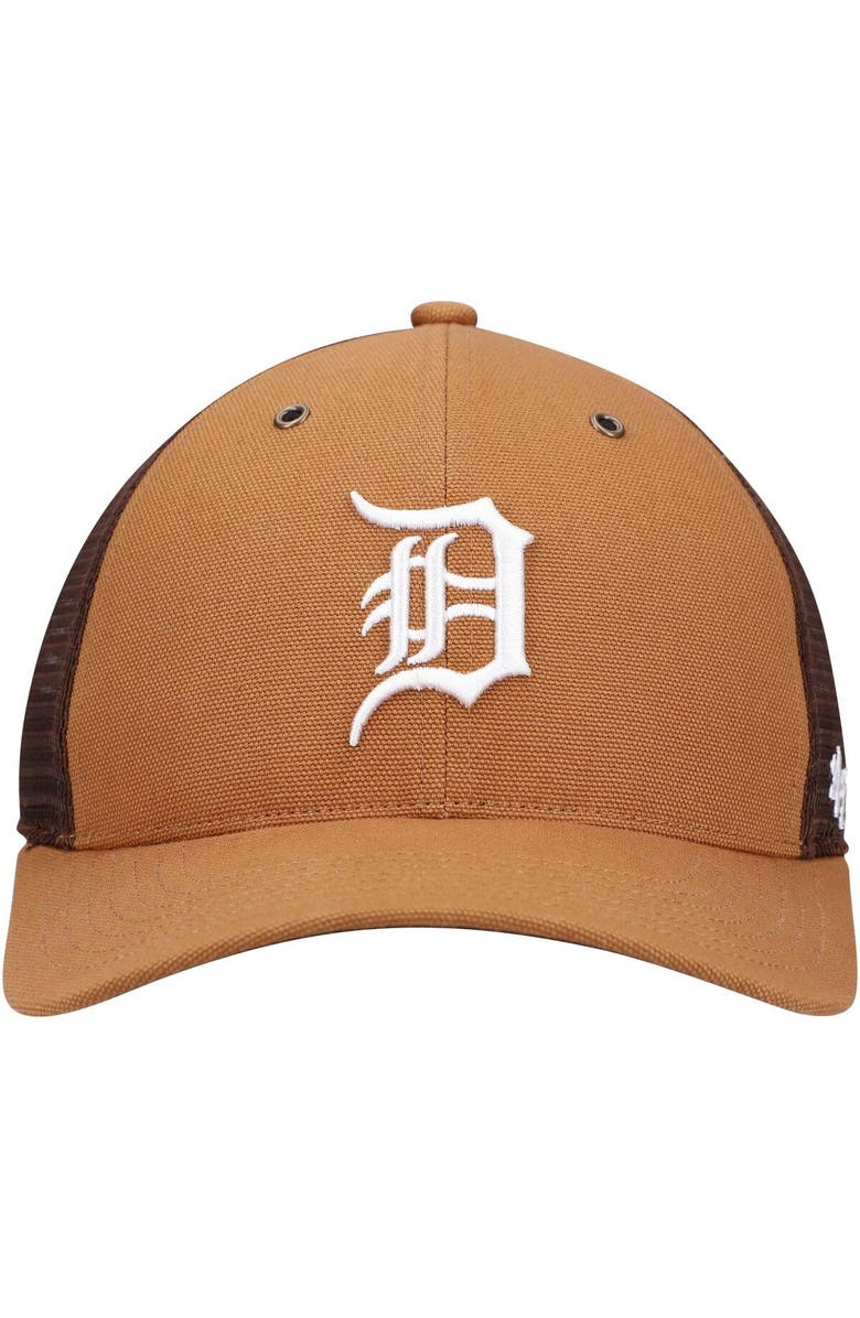 CARHARTT X 47 Men's Carhartt x '47 Brown Detroit Tigers MVP Trucker Snapback Hat, Alternate, color,