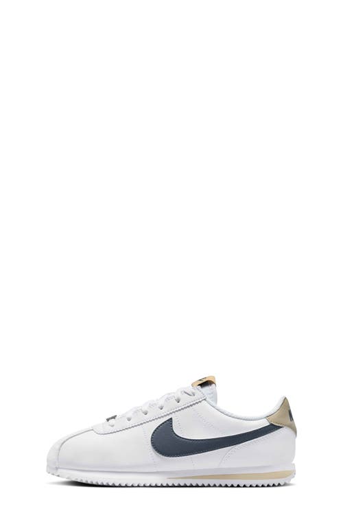 Nike Cortez Sneaker In White/desert Khaki/blue