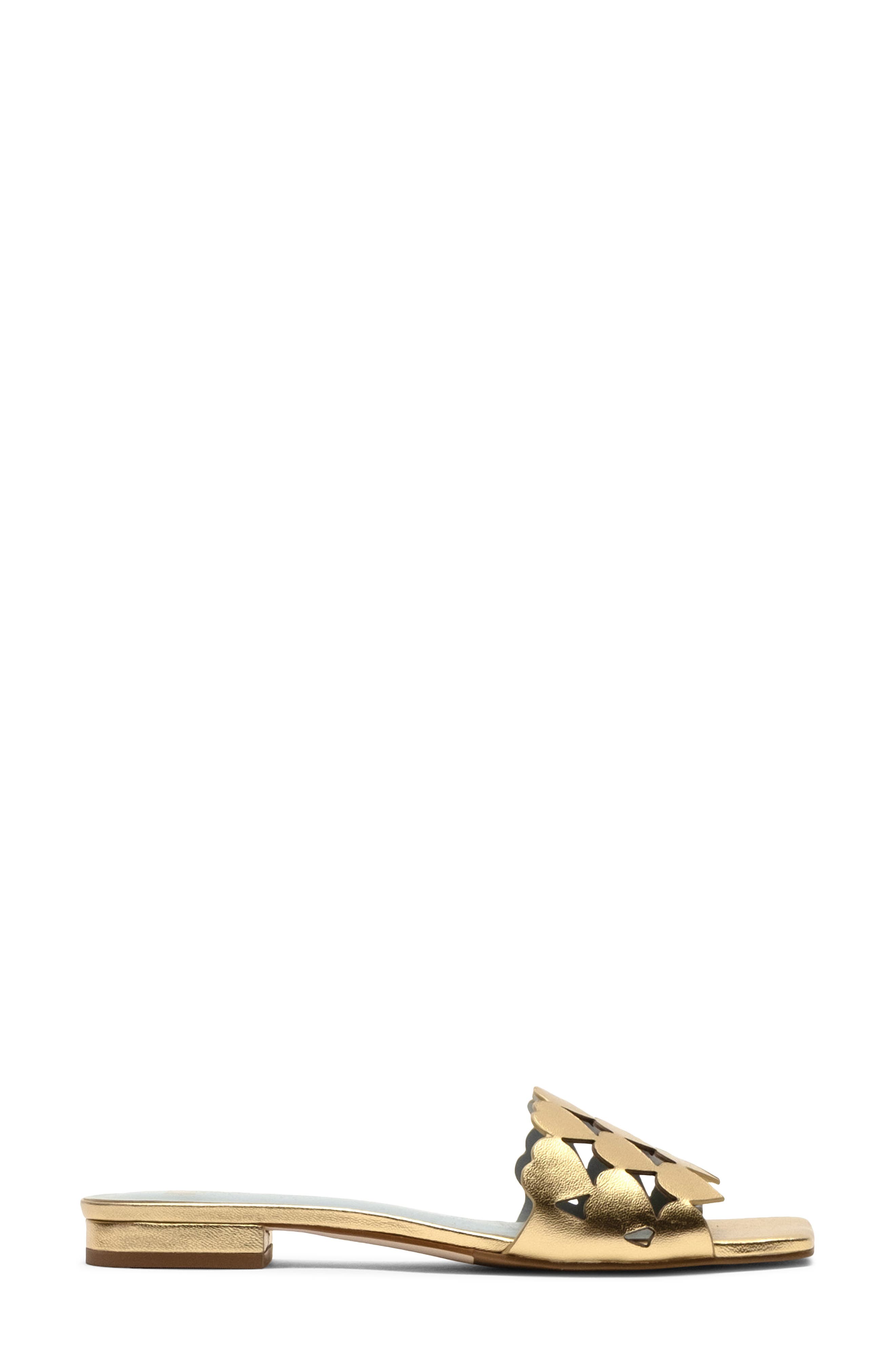 Frances Valentine Heart Slide Sandal, Alternate, color, Platino