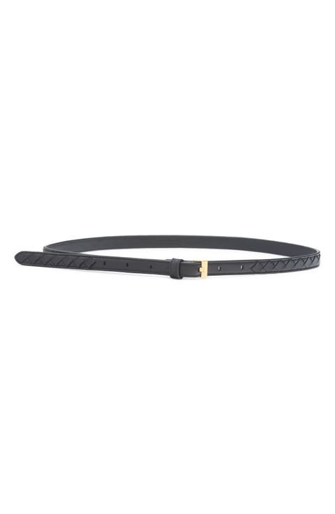 Skinny Intrecciato Lambskin Leather Belt