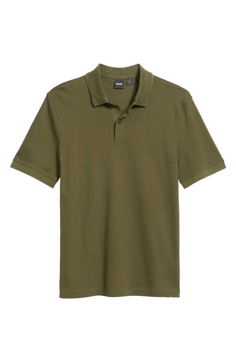 BOSS Prout Tipped Cotton Piqué Polo, Alternate, color, Dark Green