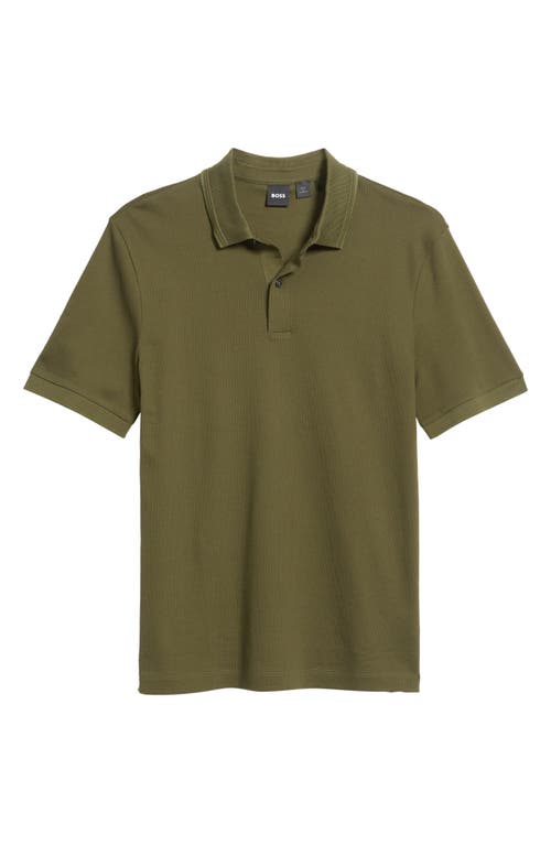 Hugo Boss Textured Polo Shirt In Green