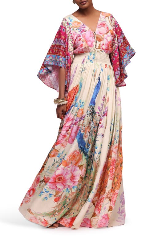 Holichic Floral Cotton Maxi Dress In Pink
