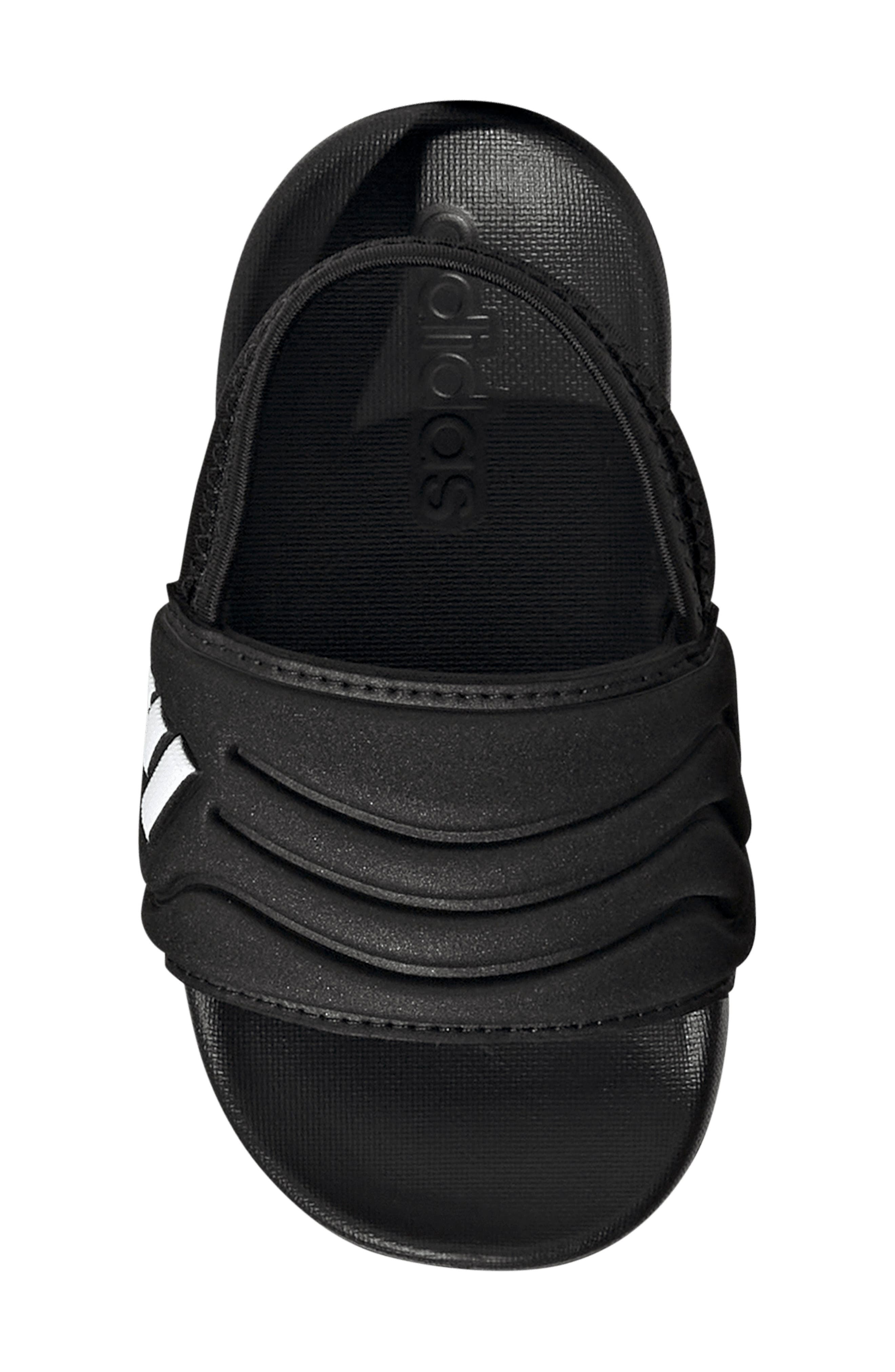 adidas Kids' Adilette Estrap 2.0 Slide Sandal, Alternate, color, Core Black/ Footwear White