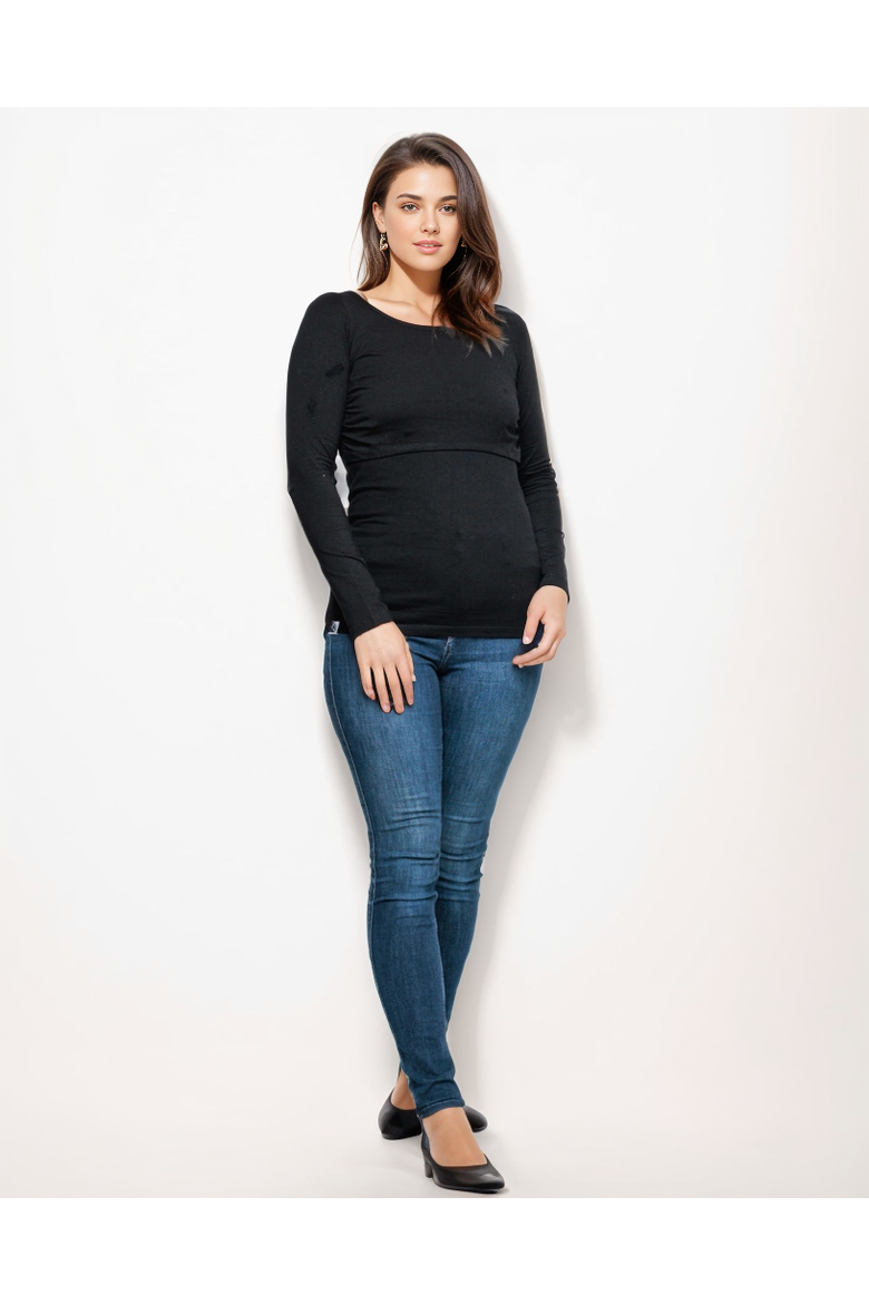 Nursing Long Sleeve Top, Alternate, color, Black