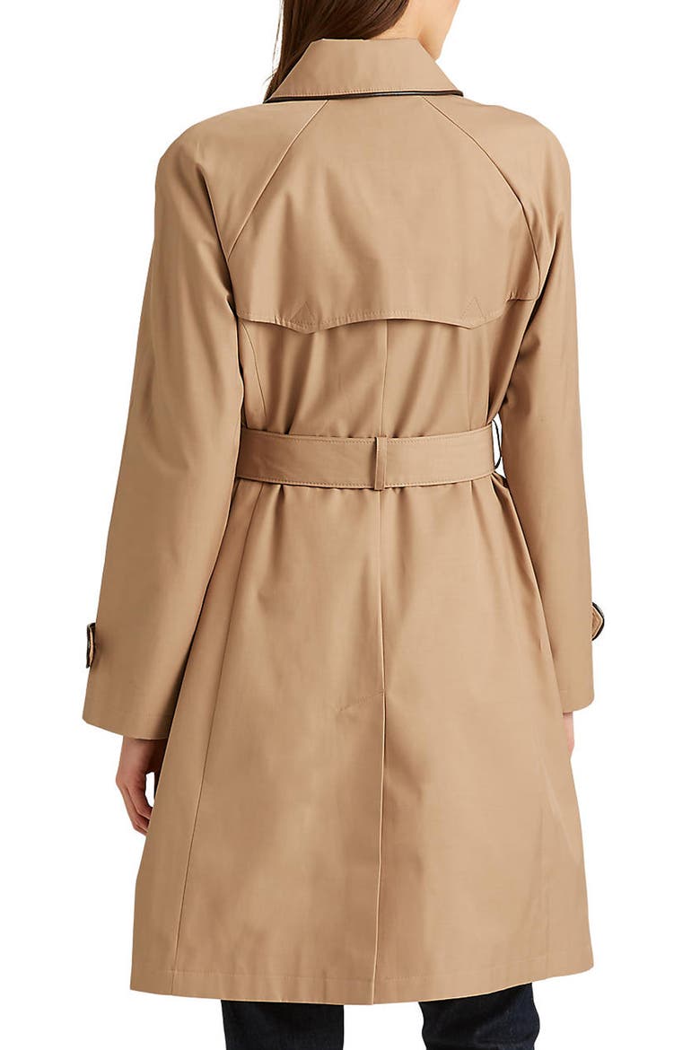 Water Repellent Cotton Blend Belted Trench Coat, Alternate, color, SAND