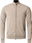 Eton Merino Wool Zip Cardigan