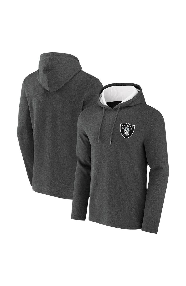 NFL X DARIUS RUCKER Men's NFL x Darius Rucker Collection by Fanatics Heathered Charcoal Las Vegas Raiders Waffle Knit Pullover Hoodie, Alternate, color, Heather Charcoal