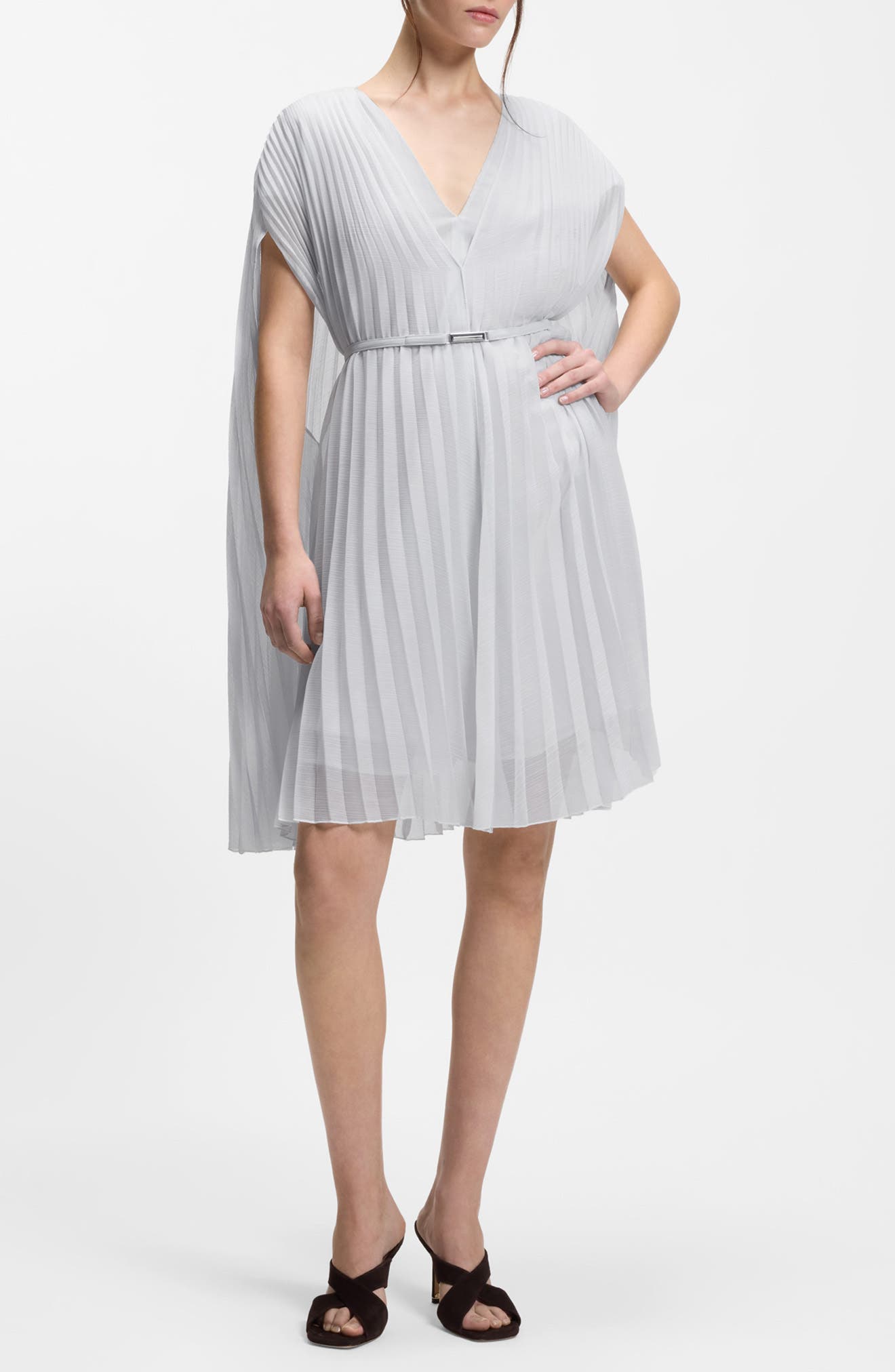 Doplisse Cape Belted Dress