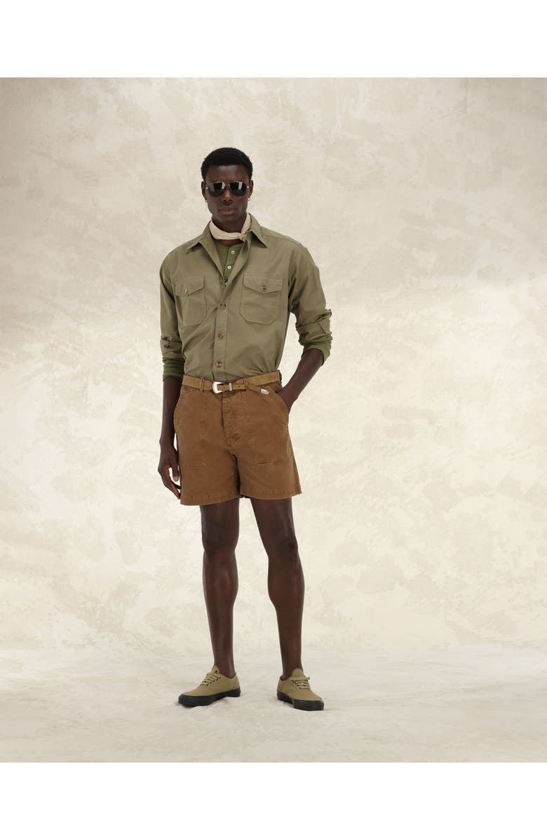 Fortela Kenny Twill Cotton Overshirt, Alternate, color, Sage