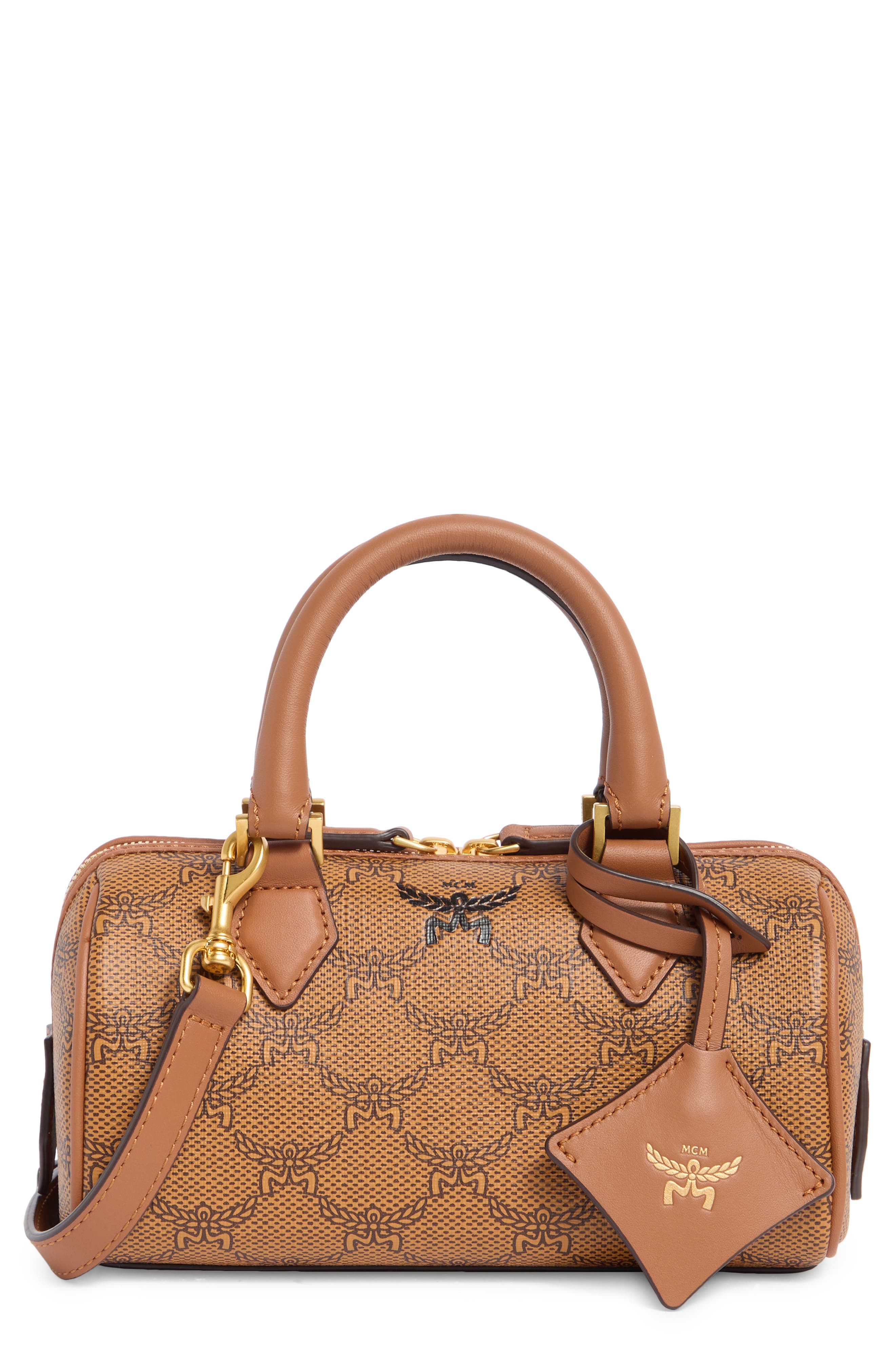 MCM Ella Mini Boston Barrel Bag, Main, color, 