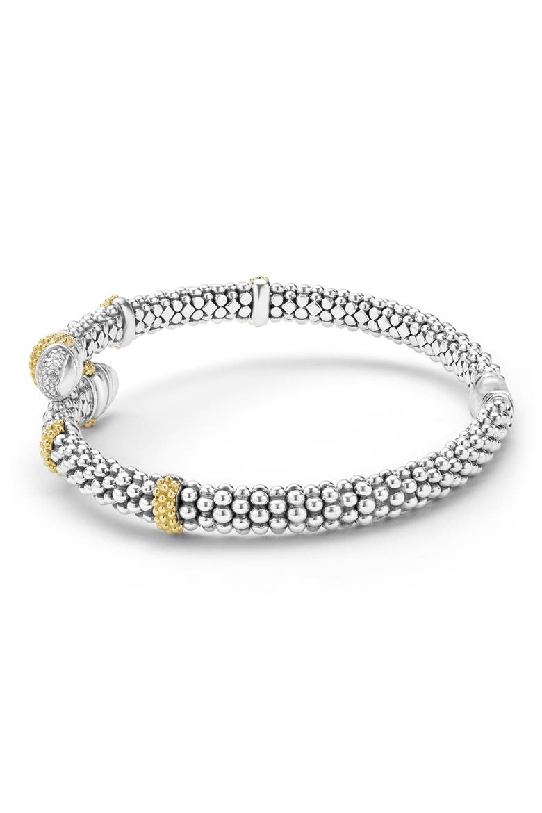 Two-Tone Caviar Diamond Versa Bypass Bracelet, Alternate, color, TWO TONE