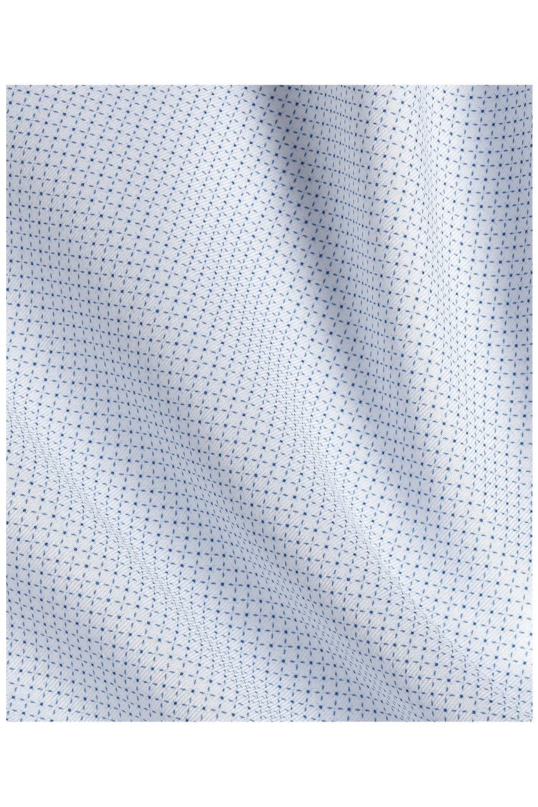 Trim Fit Micro Geometric Stretch Dress Shirt, Alternate, color, WHITE/ BLUE