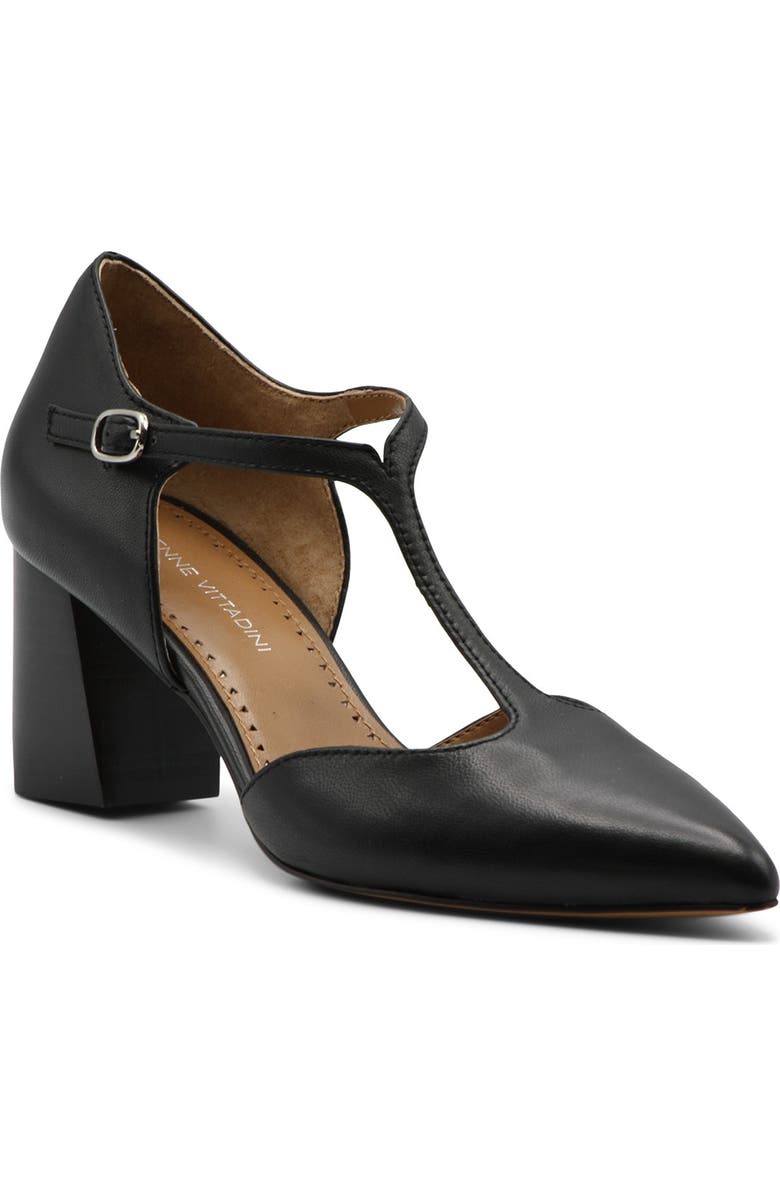 Adrienne Vittadini Naemi T-Strap Pointed Toe Pump, Main, color,