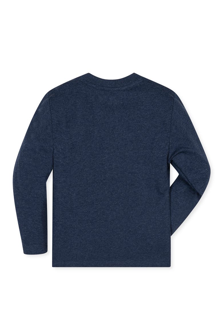 Kids' Organic Long Sleeve Henley Pocket Tee, Alternate, color, Navy Heather