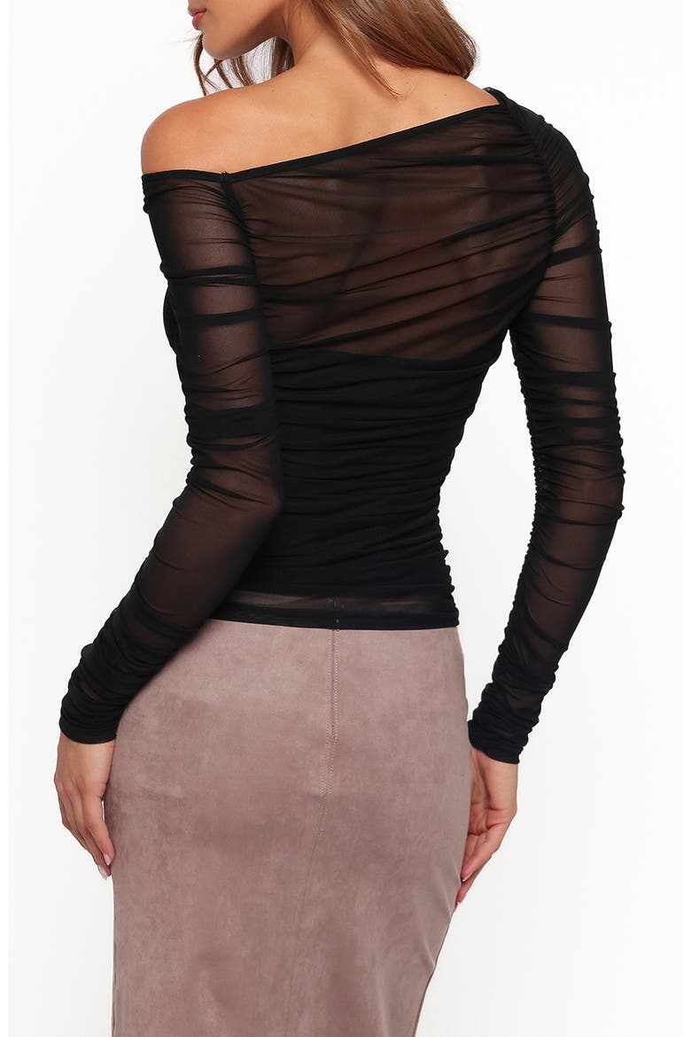 Veayla Asymmetrical Mesh Top, Alternate, color, BLACK