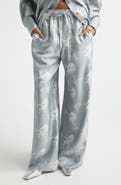 Stella McCartney Horse Print Paneled Silk Drawstring Pants