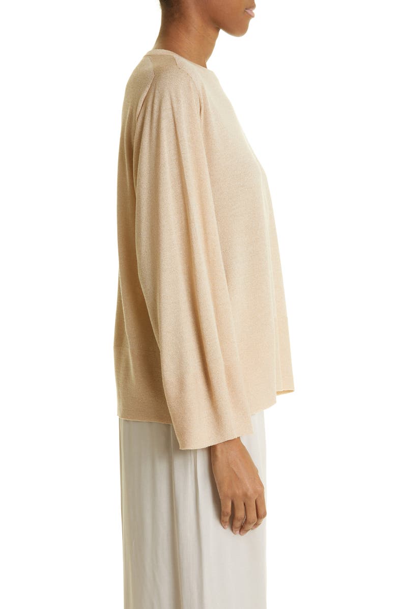 Fabiana Filippi Metallic Virgin Wool Blend Sweater, Alternate, color,