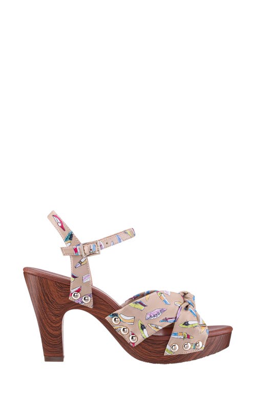 Nina Pop Ankle Strap Platform Sandal In Beige