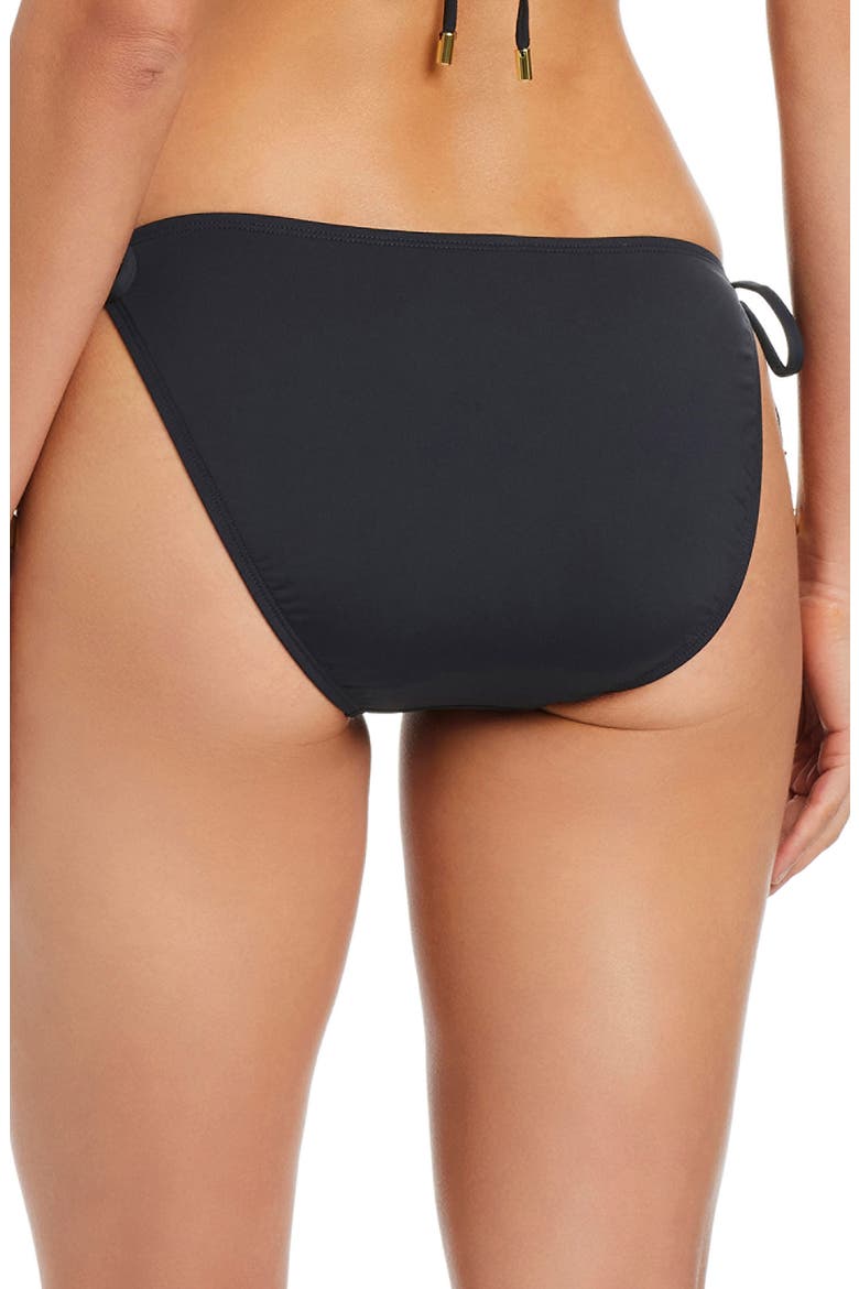 Side Tie Hipster Bikini Bottoms, Alternate, color, BLACK