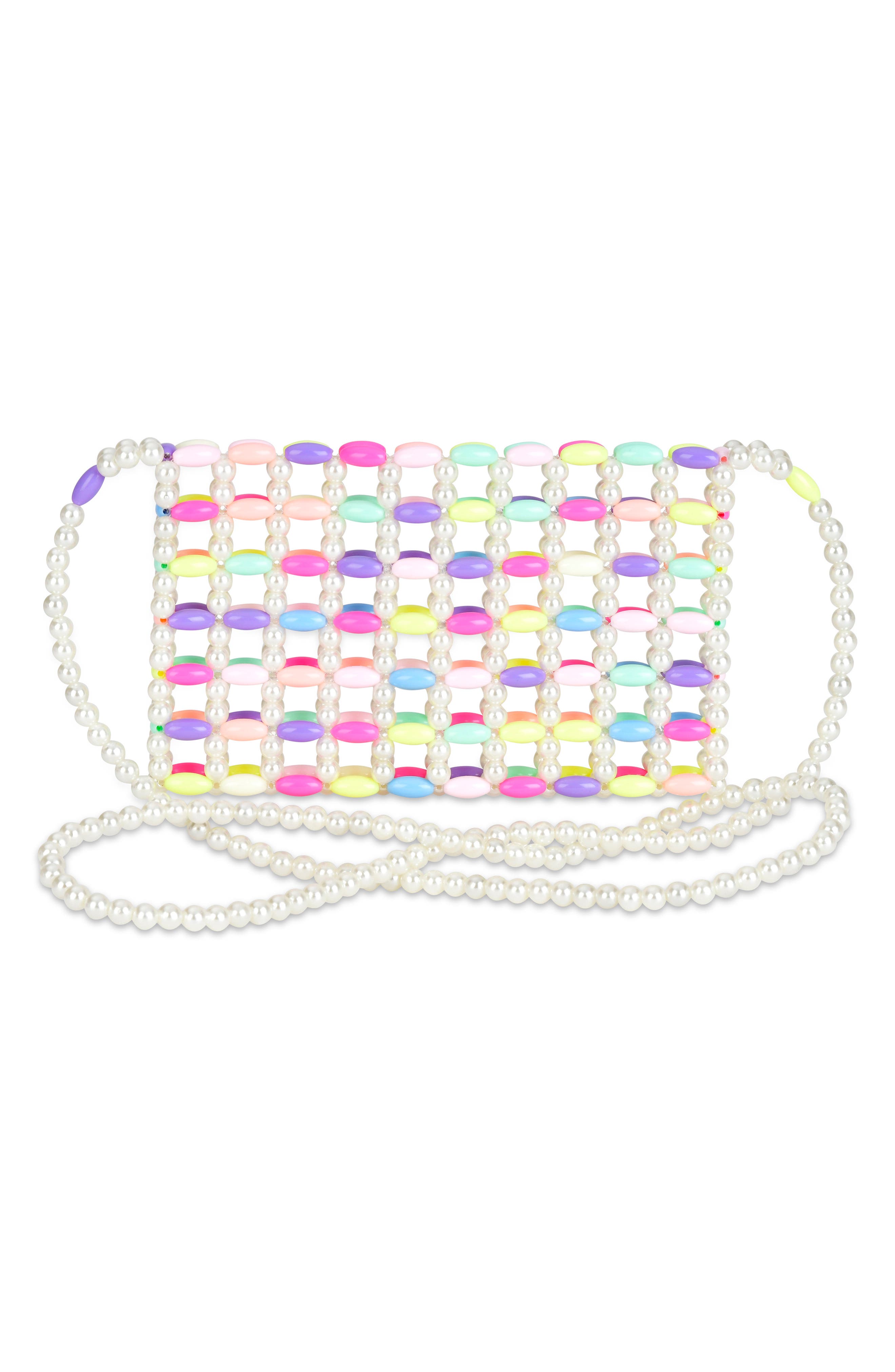 Iscream Kids' Pretty Pastel Beaded Crossbody Bag, Alternate, color, Multi