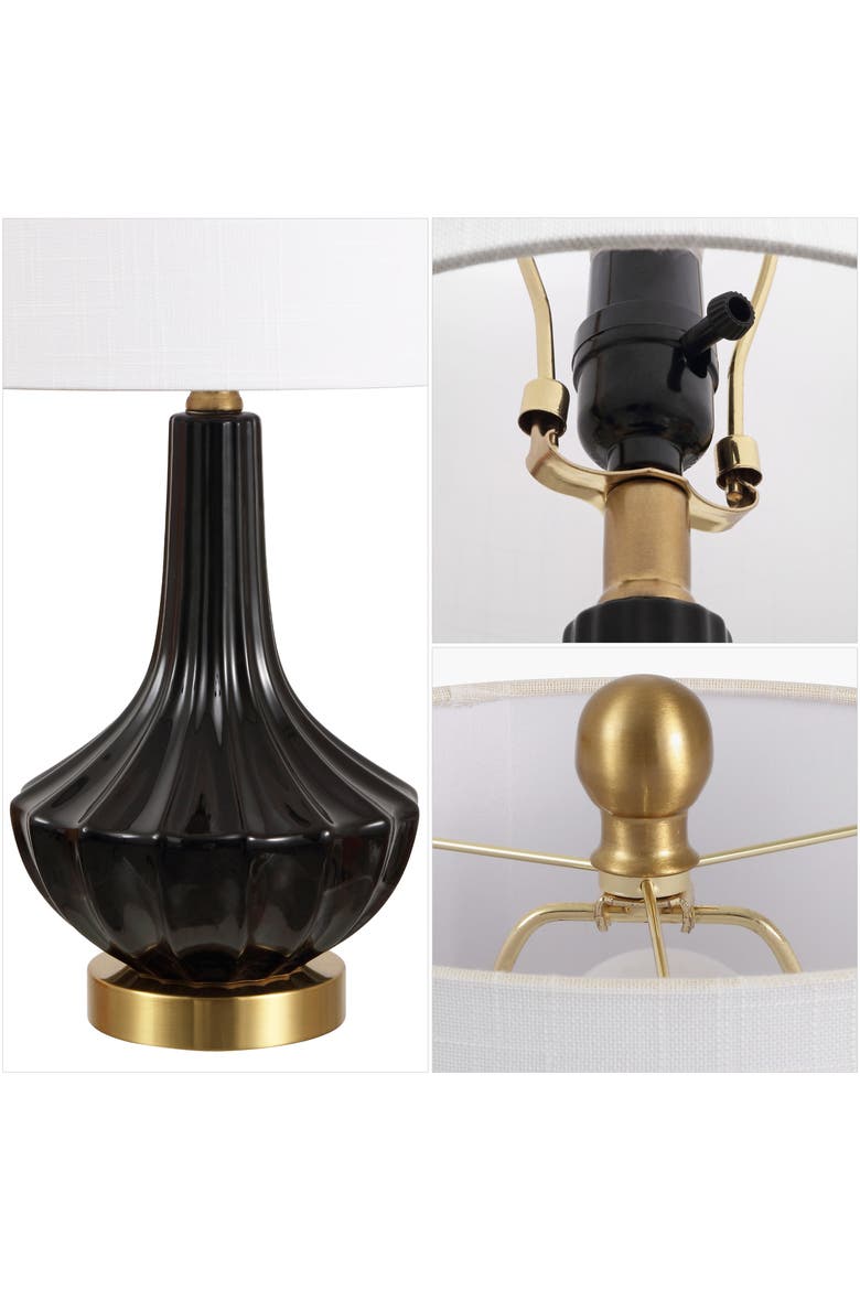 Parker 21.5" Contemporary Traditional Ceramic/Metal Gourd LED Table Lamp, Alternate, color, Black